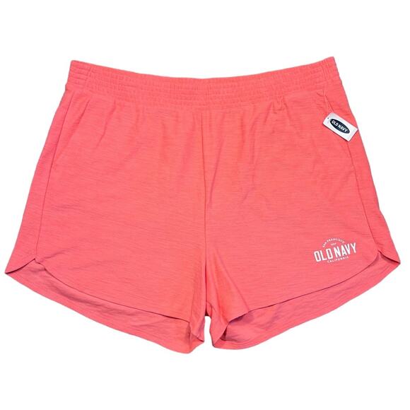 Old Navy Coral Cotton Blend Logo Active Lounge Shorts NWT Womens Size XXL - Picture 1 of 5